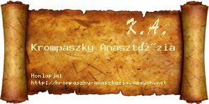 Krompaszky Anasztázia névjegykártya